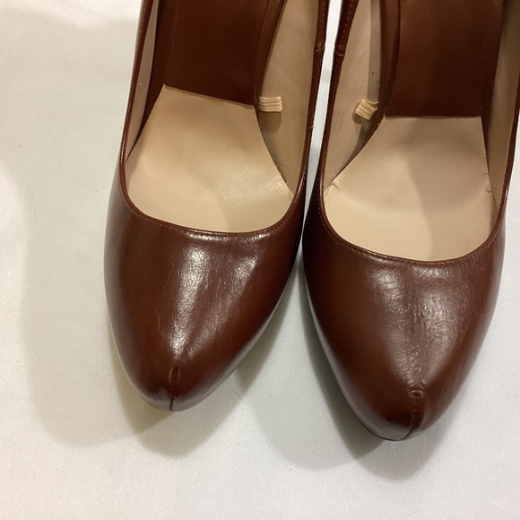 NEW ZARA WOMAN BROWN LEATHER PLATFORM PUMPS SZ 39 - Picture 13 of 13